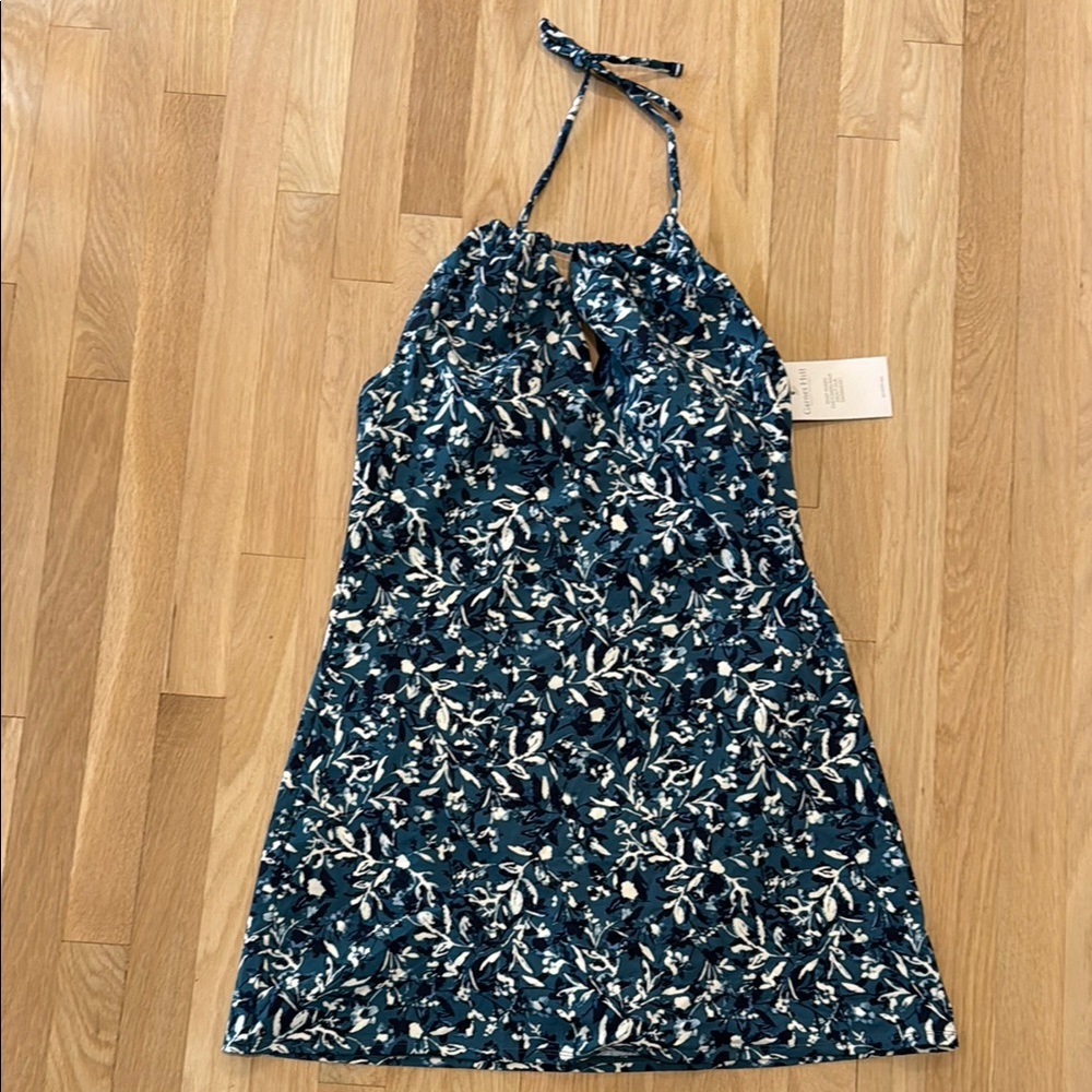 NWT Garnet Hill Floral Halter Swim Dress